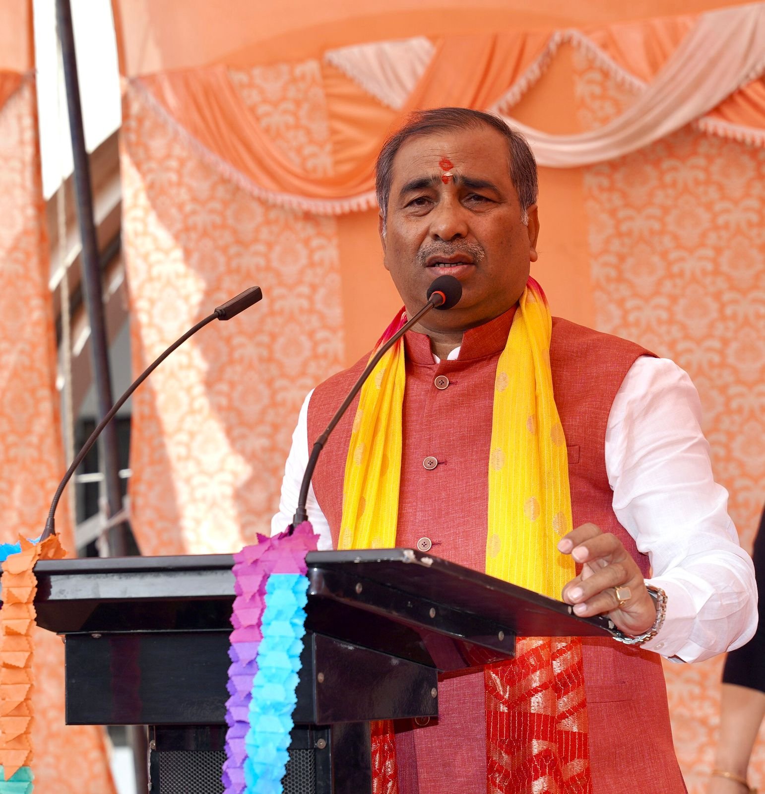 Kunwar Brijesh Singh delivering speech at public event